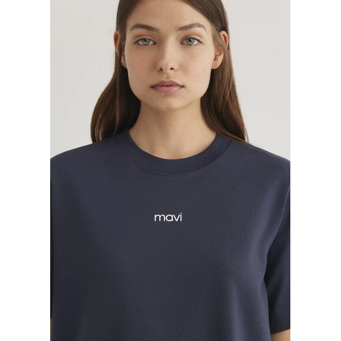 Mavi 1612829-85315 Mavi Logo Baskılı Lacivert Tişört