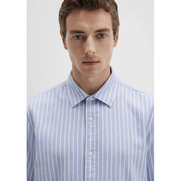 Mavi 0211693-90912 Çizgili Mavi Gömlek