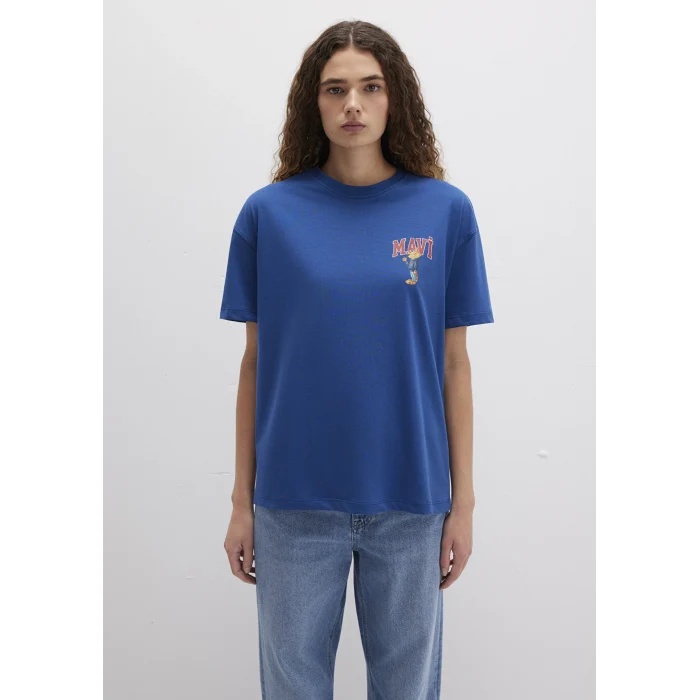 Mavi 1613283-82625 Kedi Logo Baskılı Lacivert Tişört