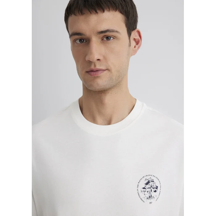 Mavi 0612516-70057 Baskılı Ekru Tişört