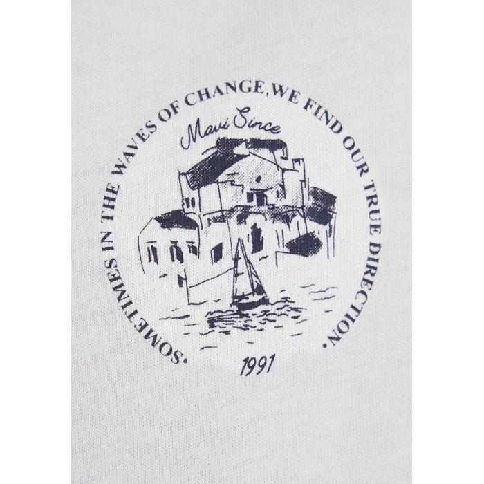 Mavi 0612516-70057 Baskılı Ekru Tişört