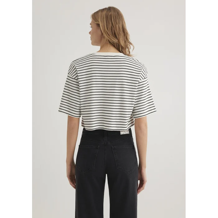 Mavi 1612700-85308 Çizgili Crop Tişört