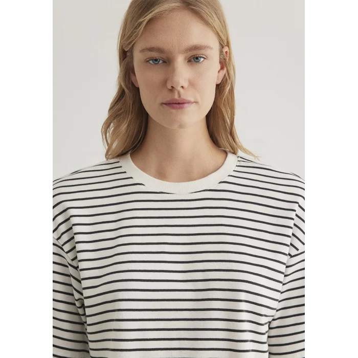 Mavi 1612700-85308 Çizgili Crop Tişört