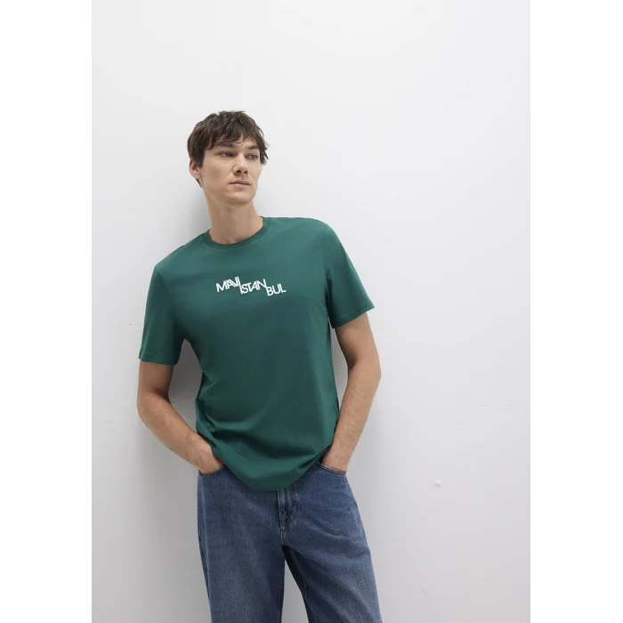 Mavi 0612274-90960 Mavi İstanbul Baskılı Yeşil Tişört