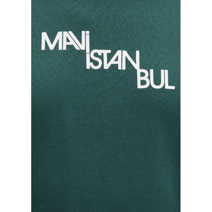 Mavi 0612274-90960 Mavi İstanbul Baskılı Yeşil Tişört