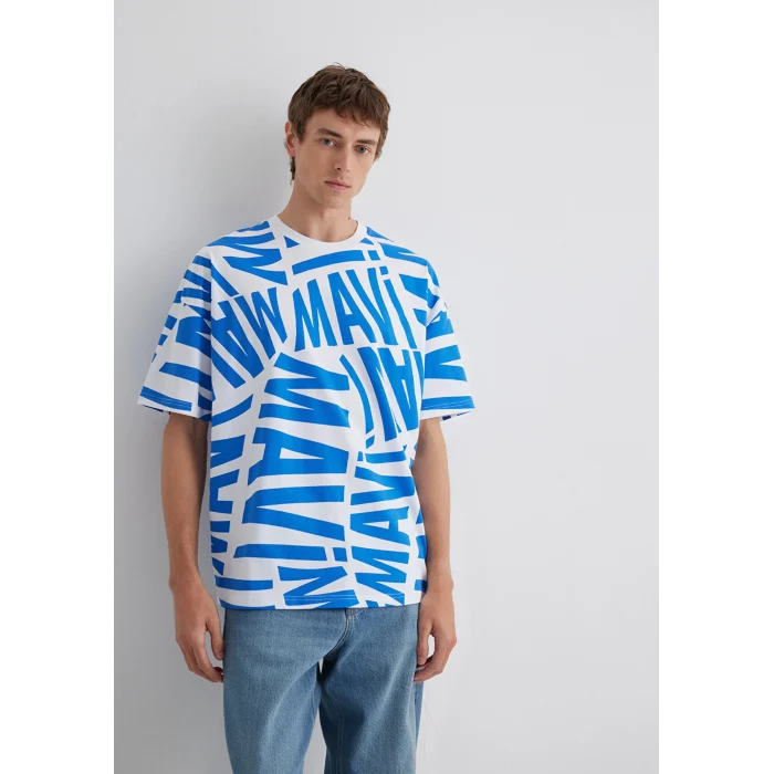 Mavi 0610629-81347 Mavi Logo Baskılı Mavi Tişört