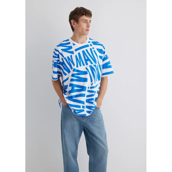 Mavi 0610629-81347 Mavi Logo Baskılı Mavi Tişört