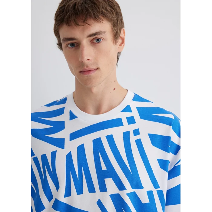 Mavi 0610629-81347 Mavi Logo Baskılı Mavi Tişört