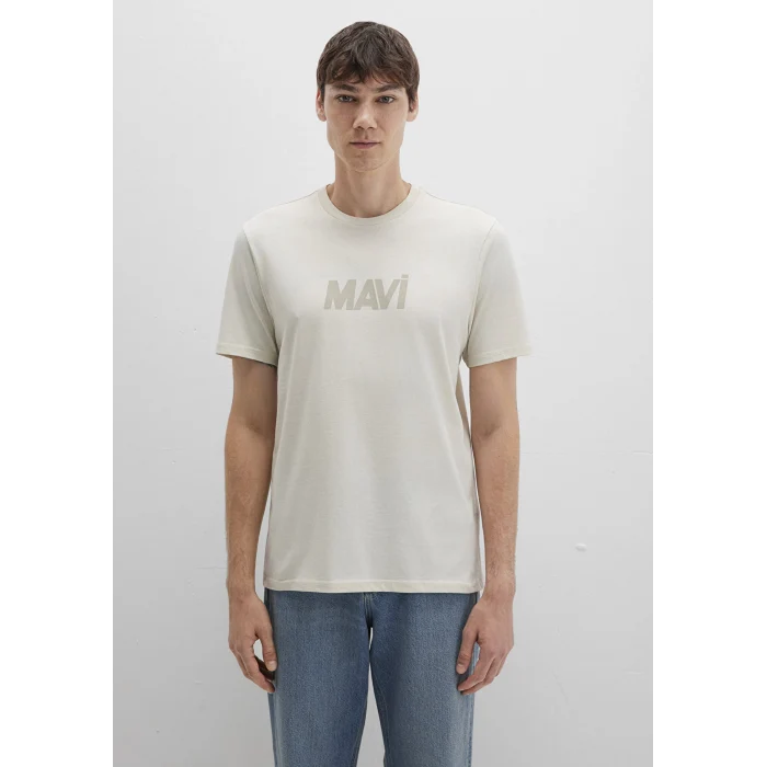 Mavi 0612896-70134 Mavi Logo Baskılı Bej Tişört