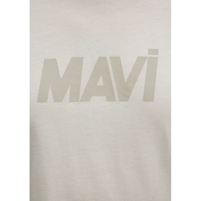 Mavi 0612896-70134 Mavi Logo Baskılı Bej Tişört