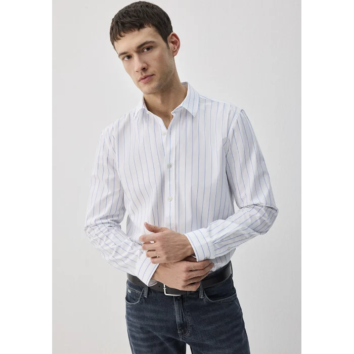 Mavi 0211426-70840 Mavi Çizgili Beyaz Gömlek