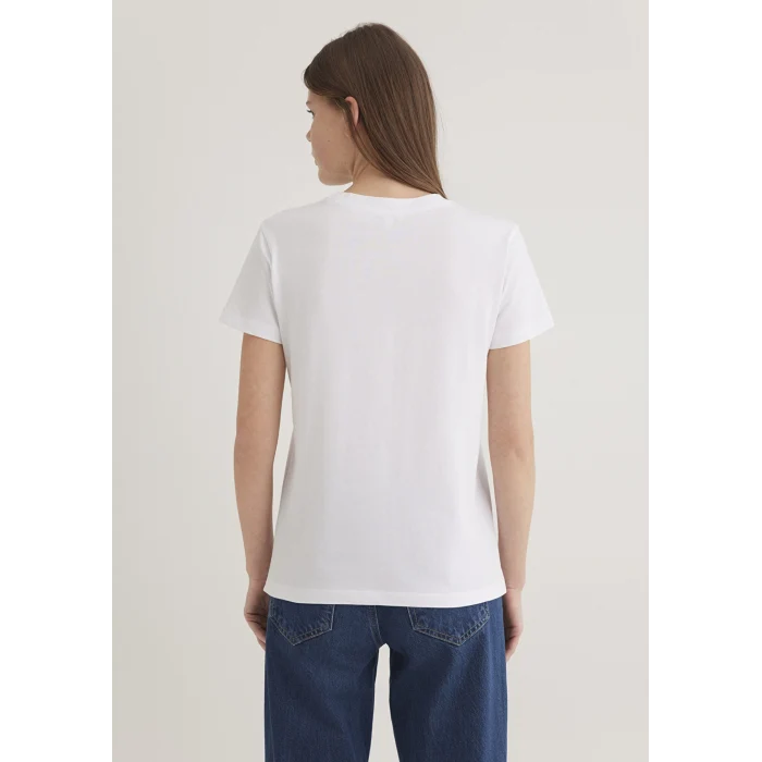 Mavi 1613287-620 Mavi Kedi Baskılı Beyaz Tişört