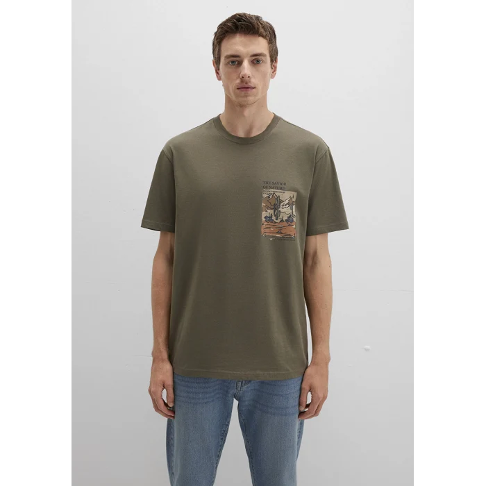 Mavi 0612822-70377 Baskılı Haki Tişört