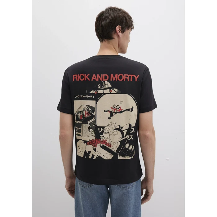 Mavi 0612922-900 Rick And Morty Baskılı Siyah Tişört