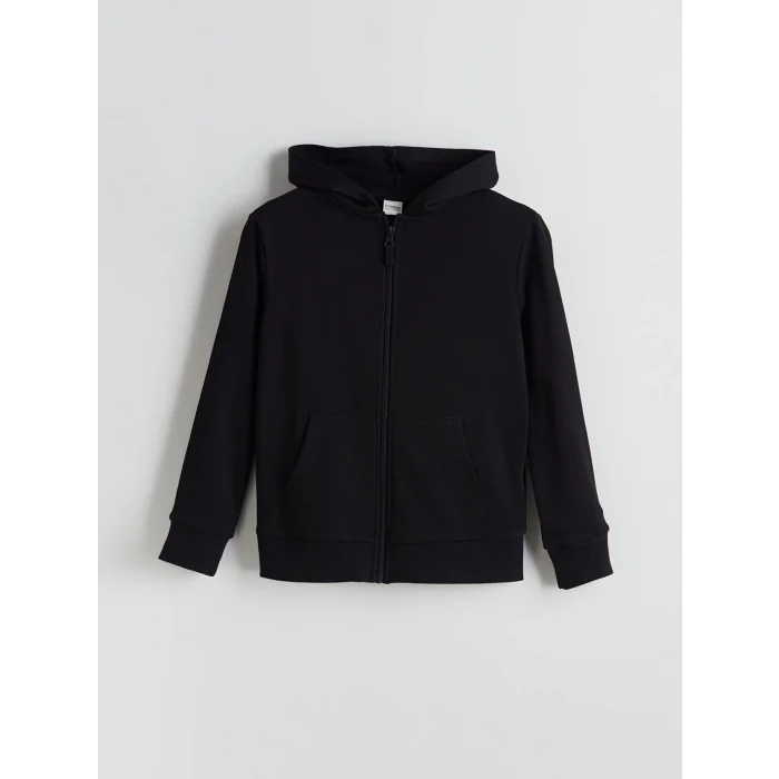 LCW Kids Siyah Kapüşonlu Kız Çocuk Eşofman Takım