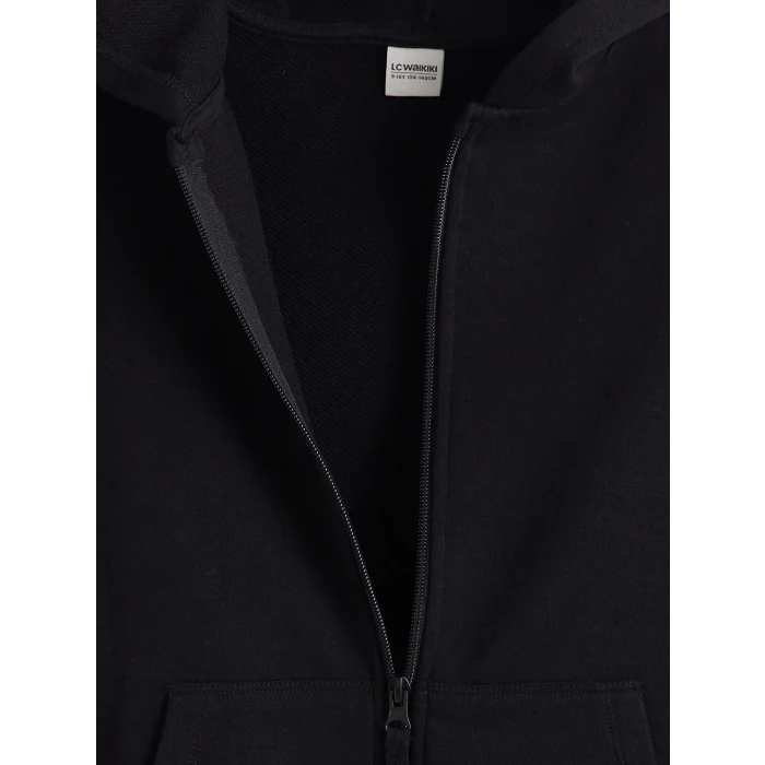 LCW Kids Siyah Kapüşonlu Kız Çocuk Eşofman Takım