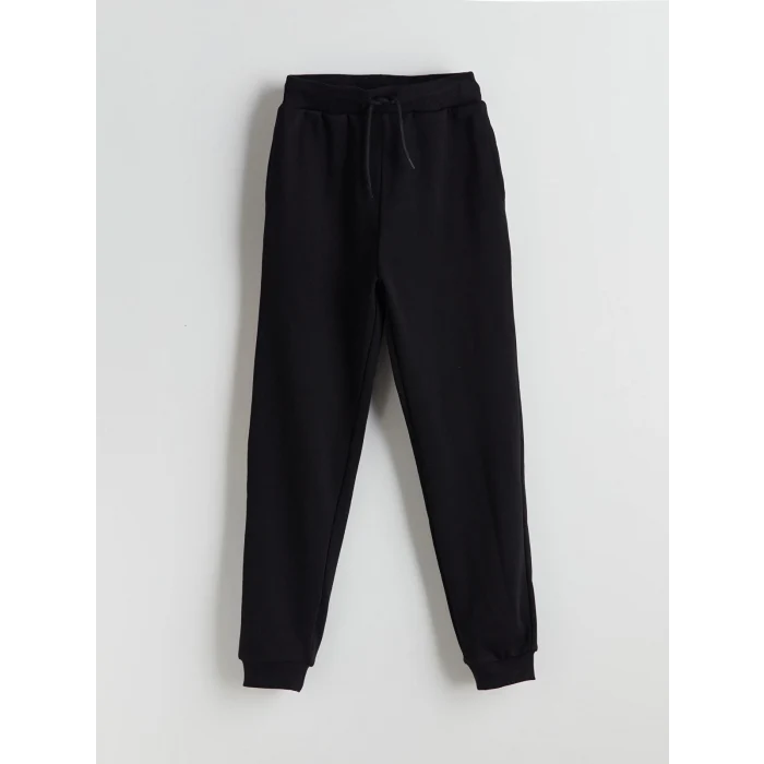 LCW Kids Siyah Kapüşonlu Kız Çocuk Eşofman Takım