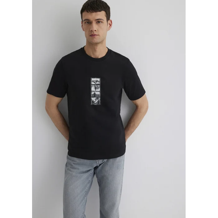 Mavi 0612674-900 Baskılı Siyah Tişört