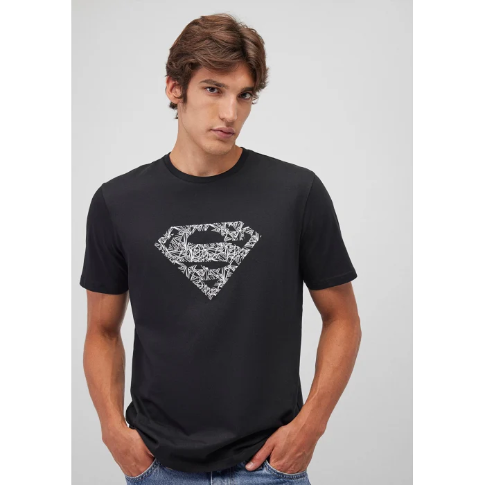 Mavi 0610494-900 Superman Baskılı Siyah Tişört