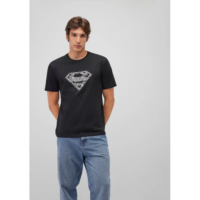 Mavi 0610494-900 Superman Baskılı Siyah Tişört