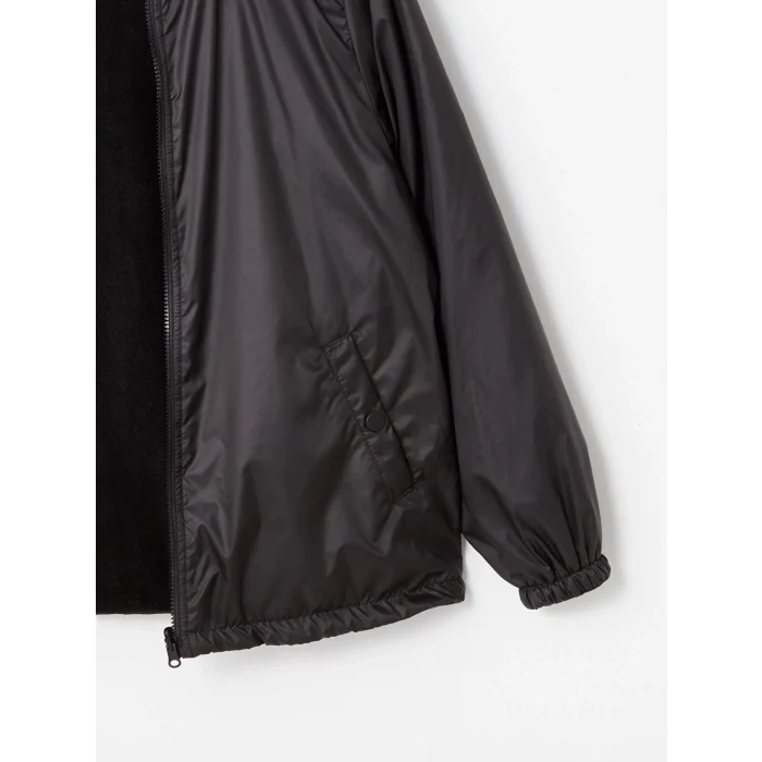 LCWAIKIKI Classic Siyah Kapüşonlu Düz Çift Taraflı Kadın Mont