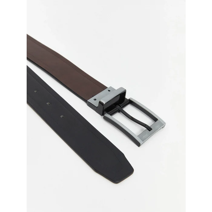 LCW ACCESSORIES Siyah Deri Görünümlü Erkek Kemer