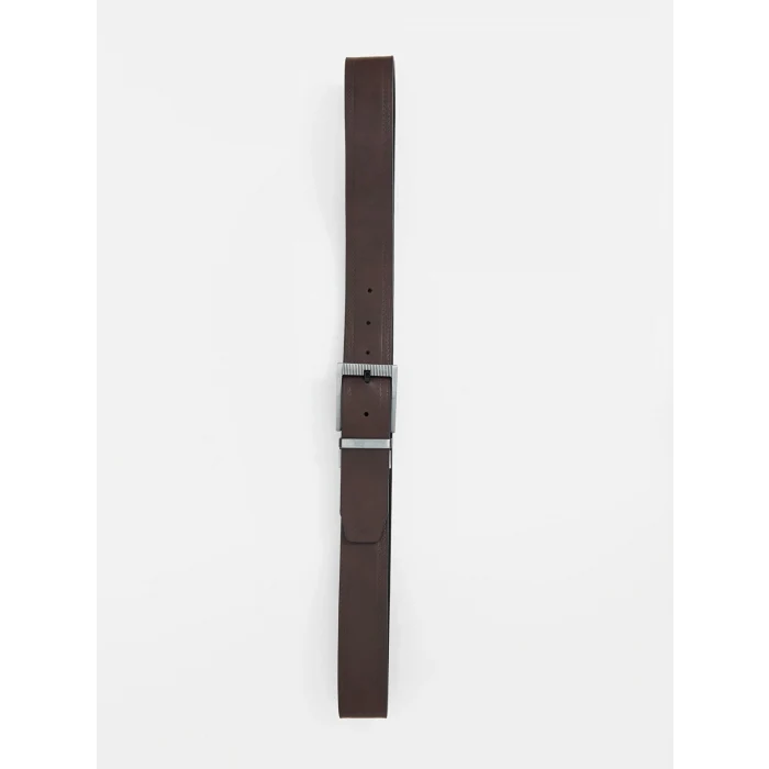 LCW ACCESSORIES Siyah Deri Görünümlü Erkek Kemer