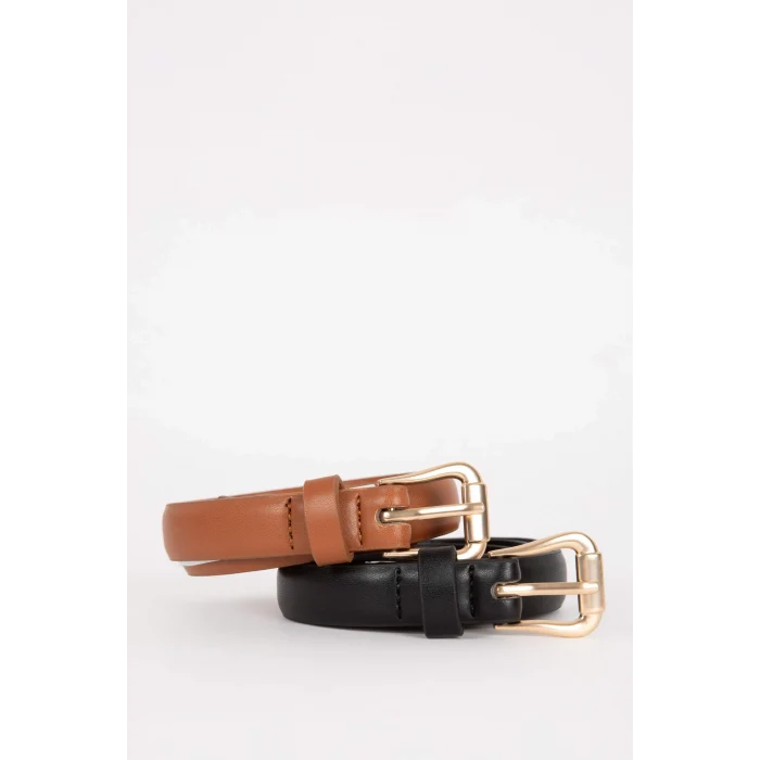 Defacto B4122 Coral Kadın Suni Deri 2li Günlük Kemer