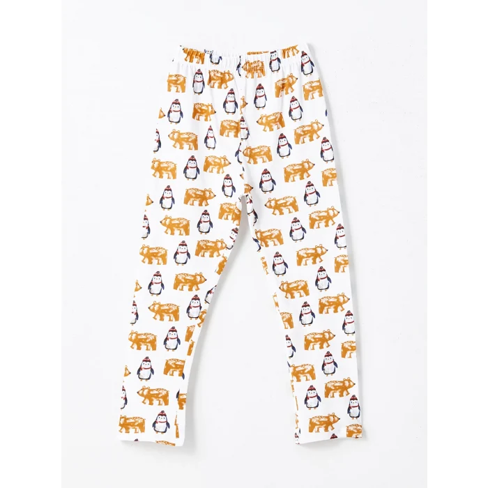 LCW Kids Ekru Polo Yaka Baskılı Erkek Çocuk Pijama Takımı