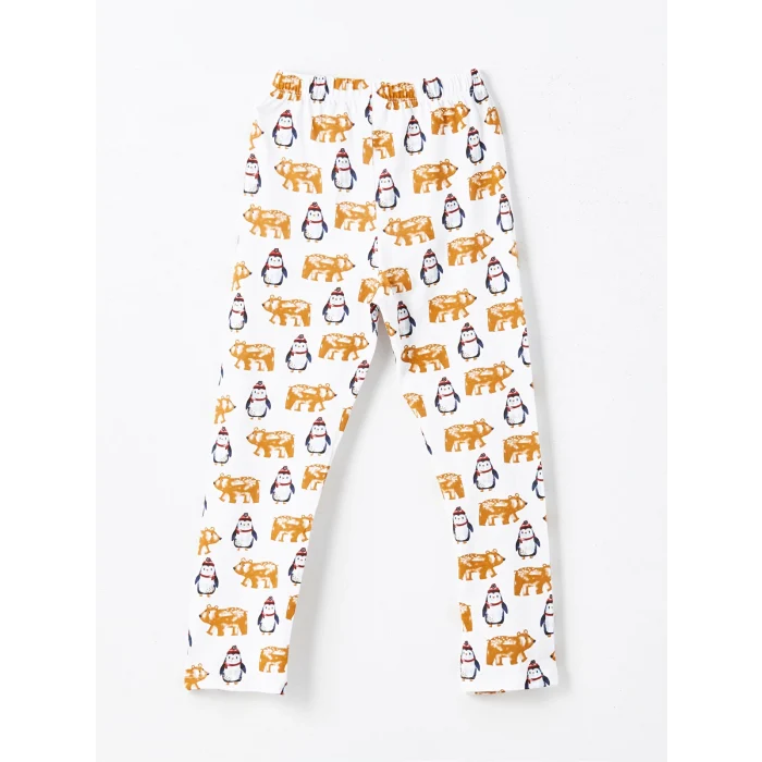 LCW Kids Ekru Polo Yaka Baskılı Erkek Çocuk Pijama Takımı