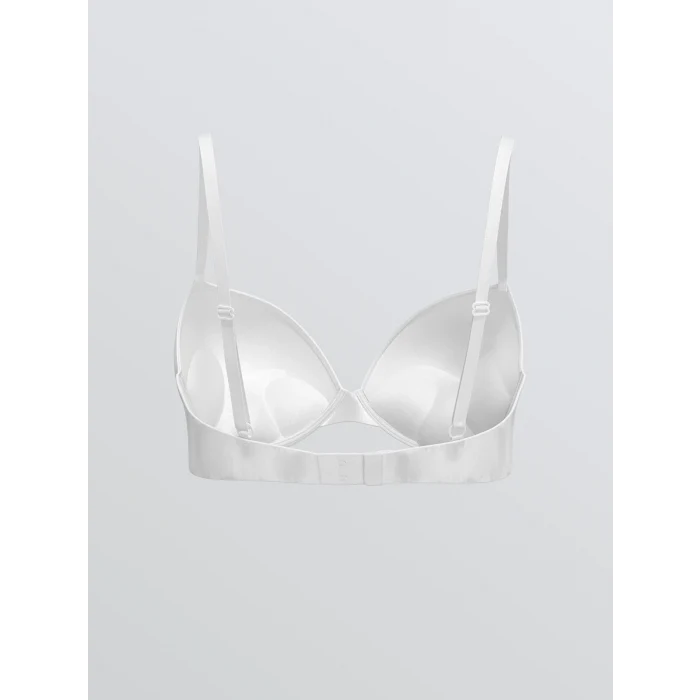 LCW DREAM Beyaz Balenli Dolgulu Düz Tişört Sütyen