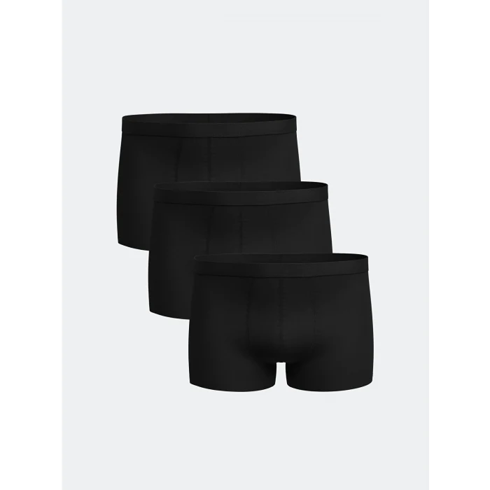 LC WAIKIKI Siyah Rahat Kalıp Pamuklu Esnek Erkek Boxer 3lü