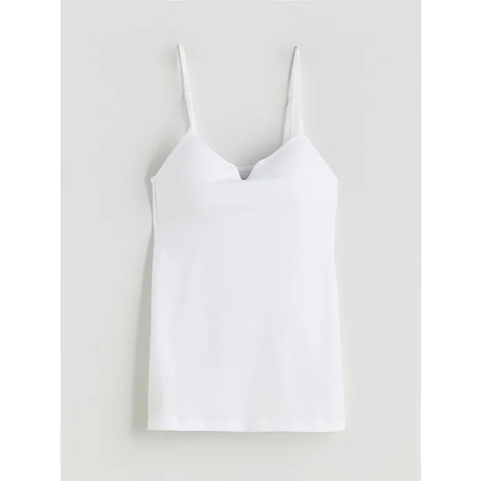 LCW DREAM Beyaz Kalp Yaka Askılı Kadın Kuplu Atlet