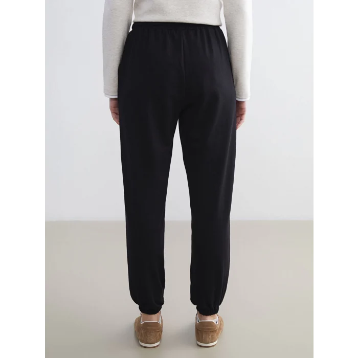 LCWAIKIKI Basic Siyah Beli Lastikli Kadın Jogger Eşofman Altı