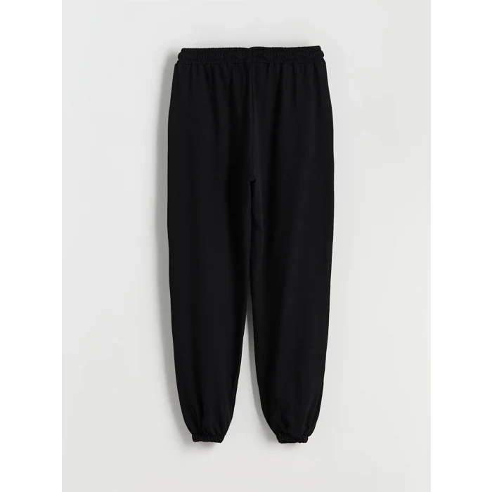 LCWAIKIKI Basic Siyah Beli Lastikli Kadın Jogger Eşofman Altı