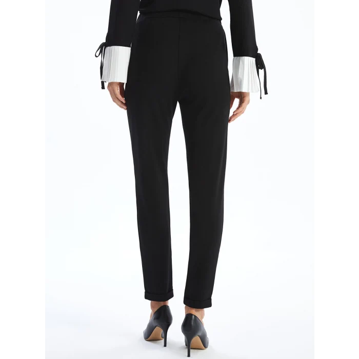 LCWAIKIKI Basic Siyah Beli Lastikli Kadın Pantolon