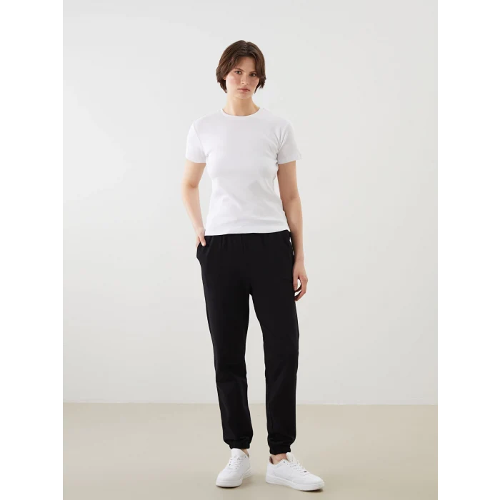 LCWAIKIKI Classic Siyah Beli Lastikli Kadın Jogger Eşofman Altı