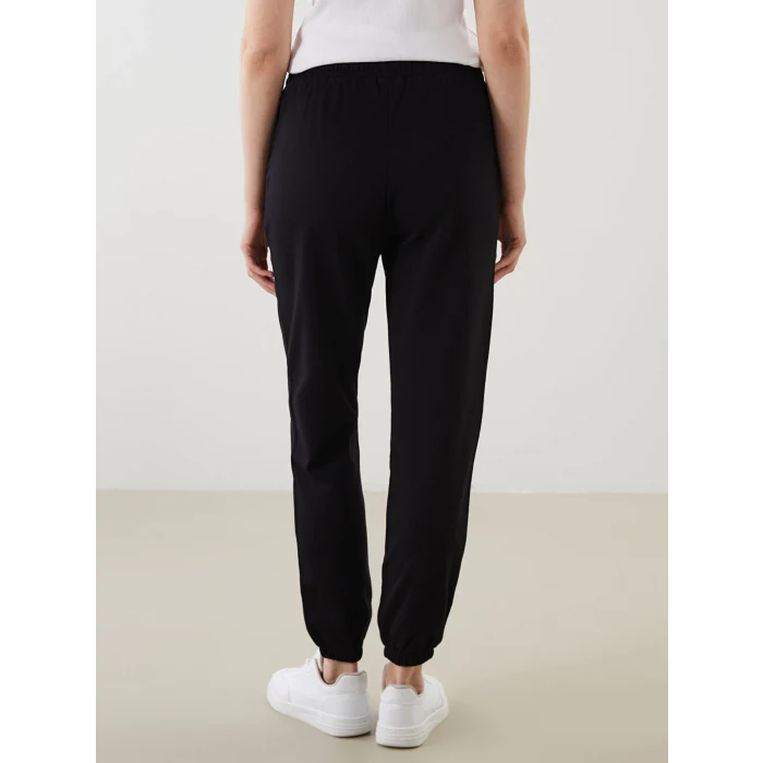 LCWAIKIKI Classic Siyah Beli Lastikli Kadın Jogger Eşofman Altı