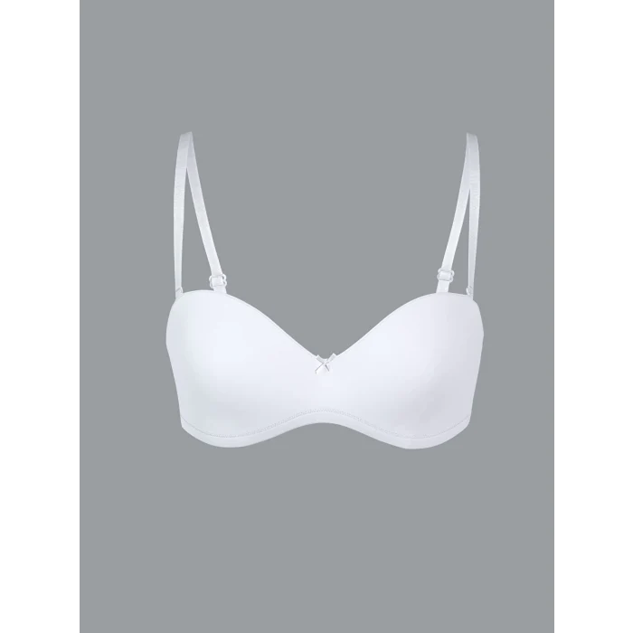 LCW DREAM Beyaz Balenli Dolgusuz Düz Straplez Sütyen