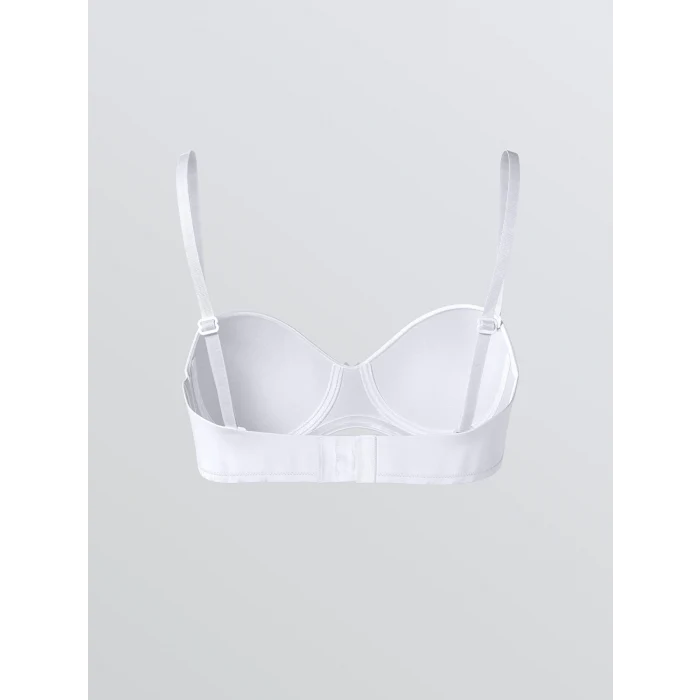 LCW DREAM Beyaz Balenli Dolgusuz Düz Straplez Sütyen