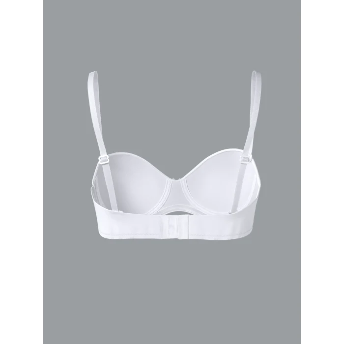 LCW DREAM Beyaz Balenli Dolgusuz Düz Straplez Sütyen