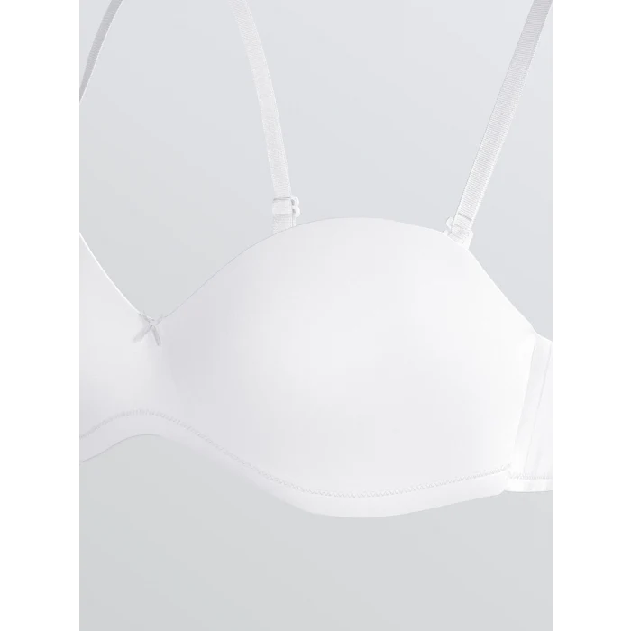 LCW DREAM Beyaz Balenli Dolgusuz Düz Straplez Sütyen