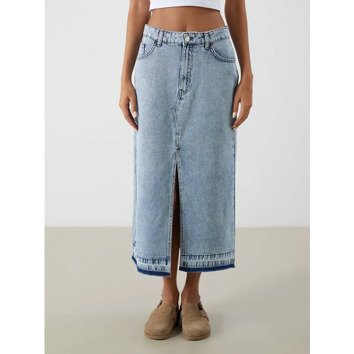 XSIDE Mavi Dar Fit Kadın Jean Etek