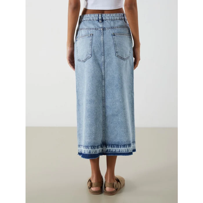 XSIDE Mavi Dar Fit Kadın Jean Etek