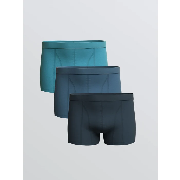 LC WAIKIKI Lacivert Standart Kalıp Pamuklu Esnek Erkek Boxer 3lü