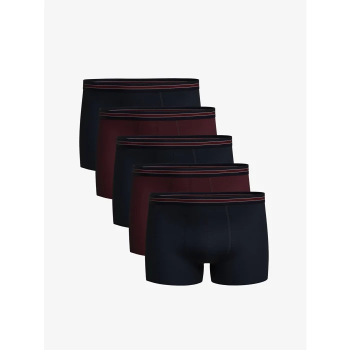 LC WAIKIKI Bordo Standart Kalıp Pamuklu Esnek Erkek Boxer 5li