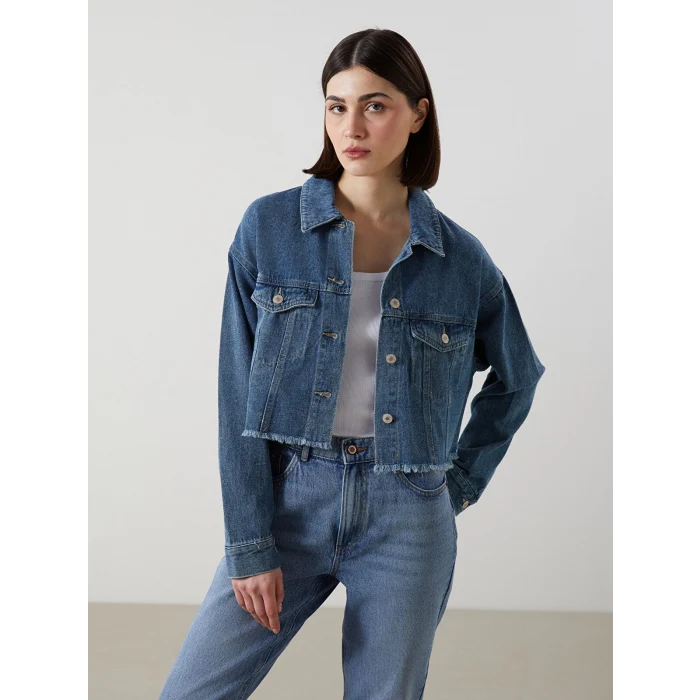 LCW Vision Indigo Oversize Kadın Jean Ceket