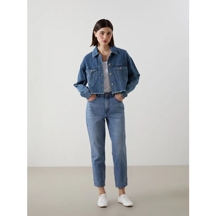 LCW Vision Indigo Oversize Kadın Jean Ceket