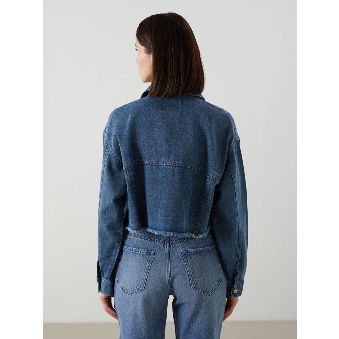 LCW Vision Indigo Oversize Kadın Jean Ceket