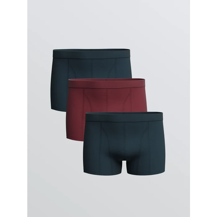 LC WAIKIKI Bordo Standart Kalıp Pamuklu Esnek Erkek Boxer 3lü